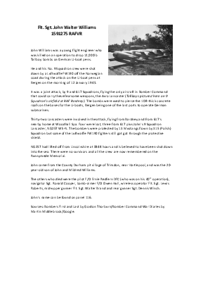 A preview of a PDF biography for Williams, John Walter